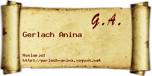 Gerlach Anina névjegykártya